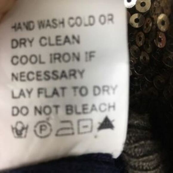 Fate Brown & Navy Wool Blend Sequined Sweater Large - Picture 7 of 8